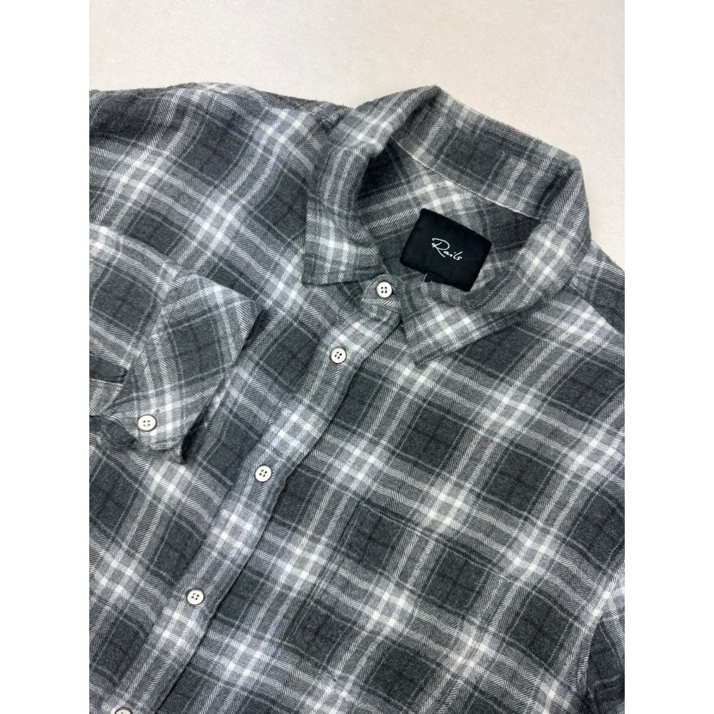 Rails Men's XL Button Down Shirt Gray Plaid Long Sleeve Soft‎ Brushed Flannel